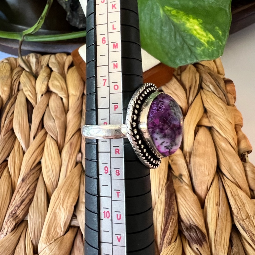 Purple Dendritic Opal Ring View 5
